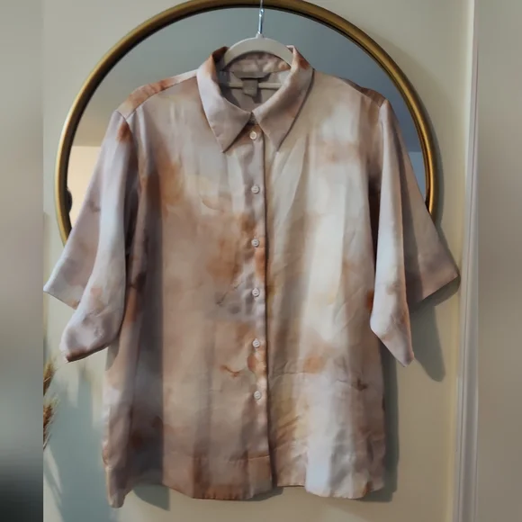 SATIN  TIE DYE BLOUSE - Picture 2 of 4